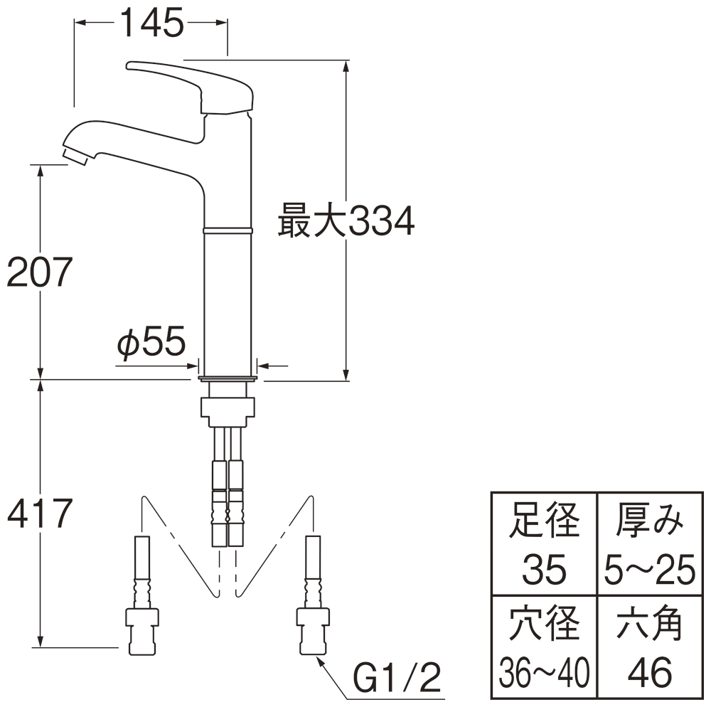 シングルワンホール洗面混合栓（さく楽ナット付） | 商品のご案内 | SANEI｜デザイン性に優れた水まわり用品、水栓メーカー